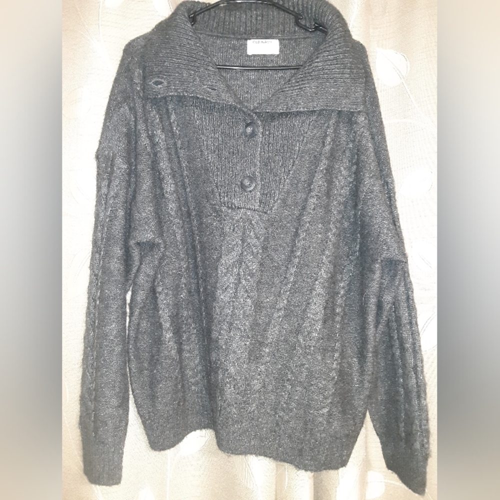 Gray Old Navy Collared Sweater XXL Tall